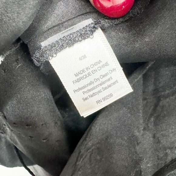 Lavender Label Vera Wang Grey Wool Silk Floral and Mesh Detail Pencil Skirt Sz 4 - Picture 8 of 11